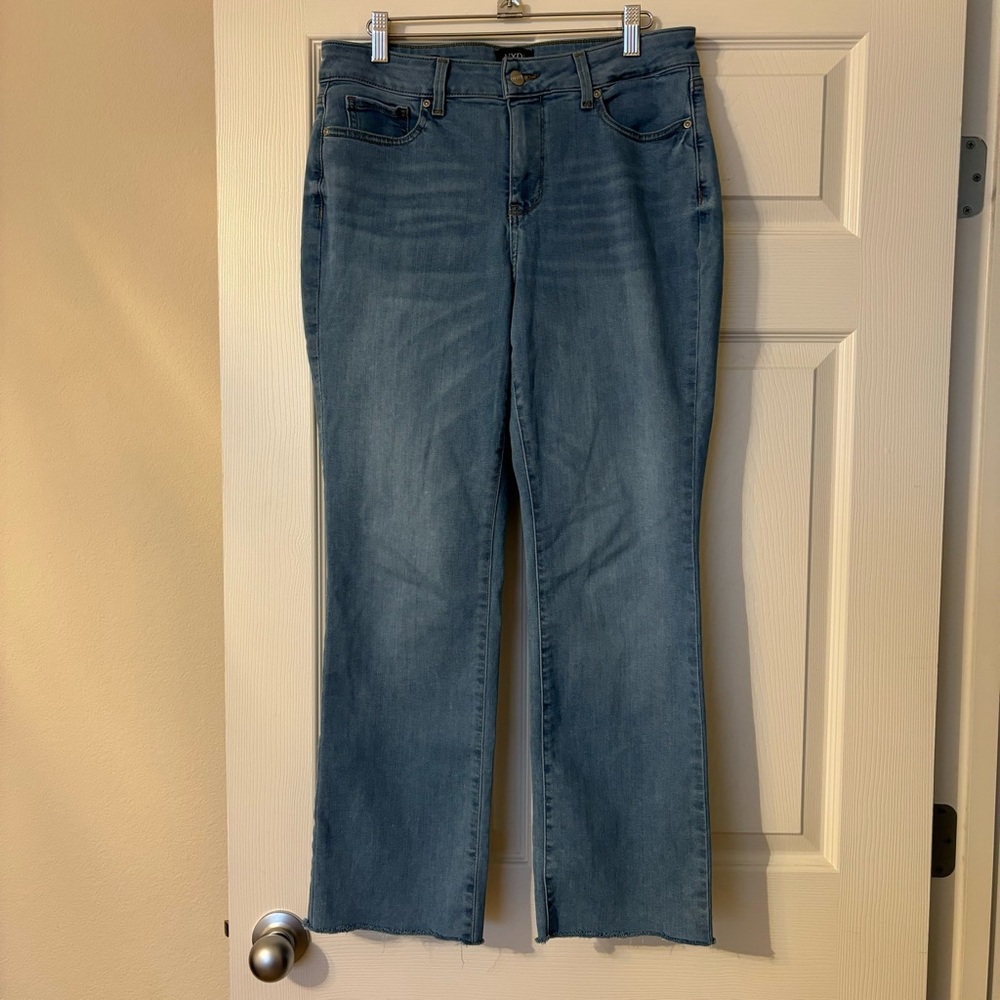 NYDJ Marilyn Straight Jeans Womens Size 10 Raw Hem High-Rise